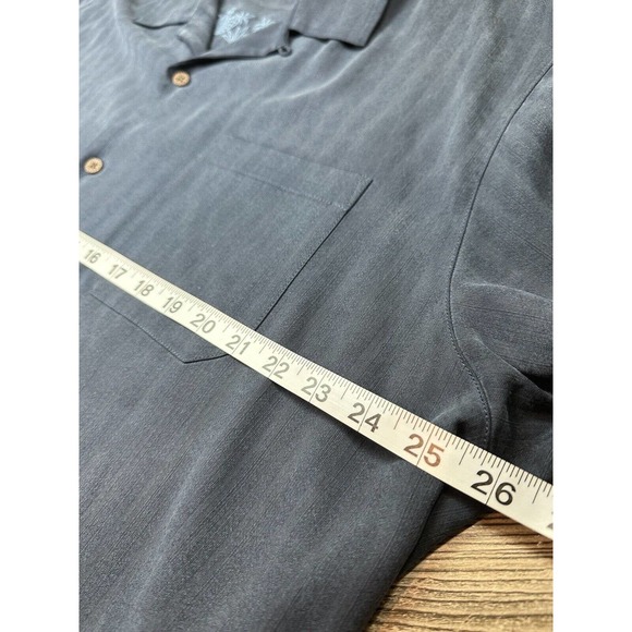 Tommy Bahama Hawaiian Shirt Mens XL Camp Relax 100% Silk Short Sleeve Navy - Picture 8 of 10